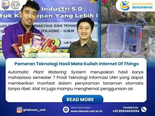 Mahasiswa Prodi teknosi berhasil membuat alat penyiraman tanaman otomatis berbasis IoT