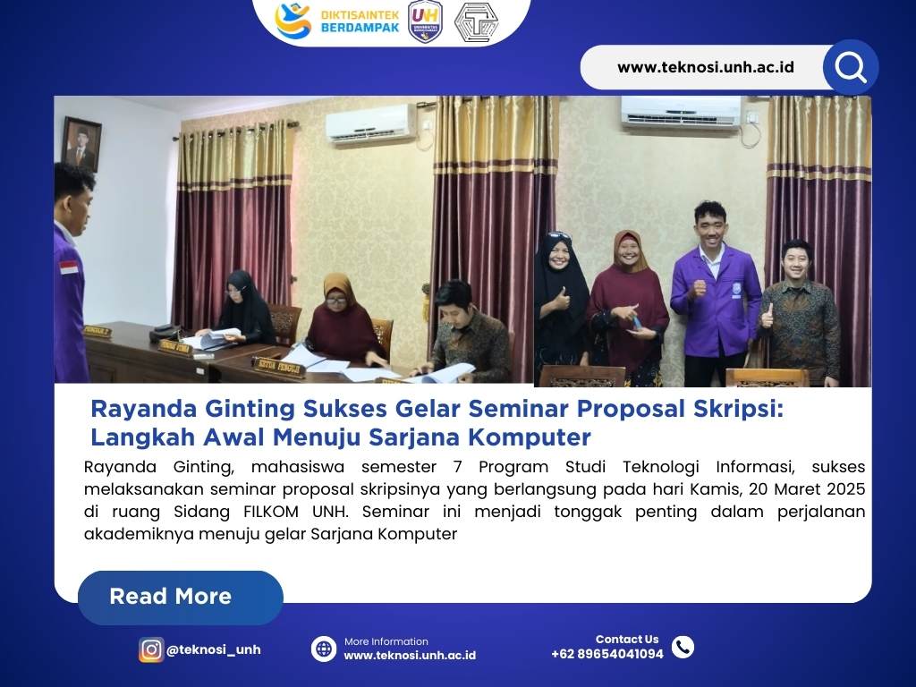 Rayanda Ginting Sukses Gelar Seminar Proposal Skripsi: Langkah Awal Menuju Sarjana Komputer