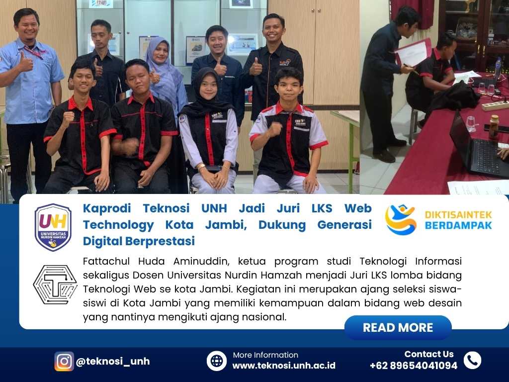 Dosen UNH Jadi Juri LKS Web Technology Kota Jambi, Dukung Generasi Digital Berprestasi