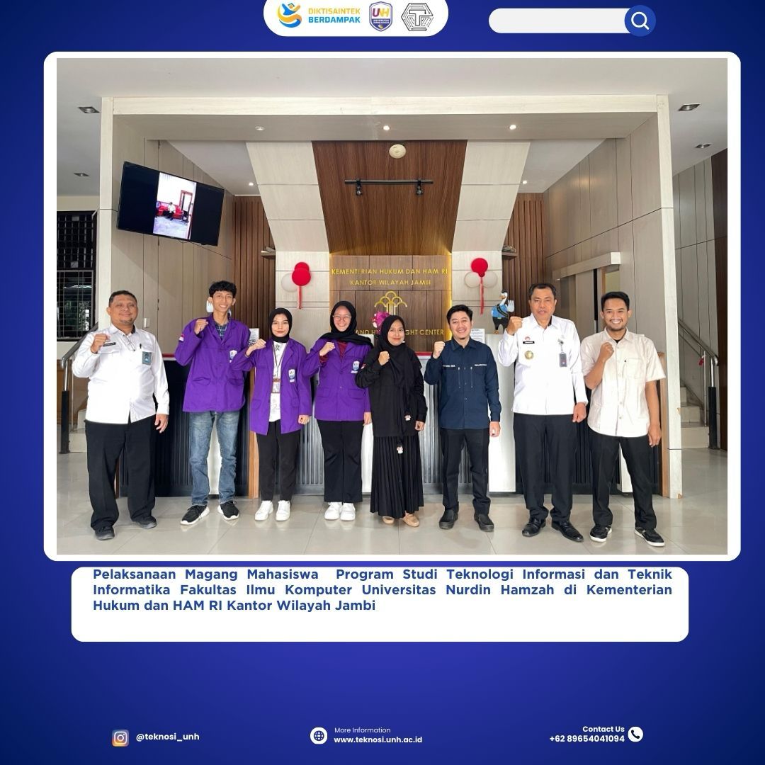 Pelaksanaan Magang Mahasiswa Prodi Teknosi UNH Di kemenkumham RI Kanwil Jambi