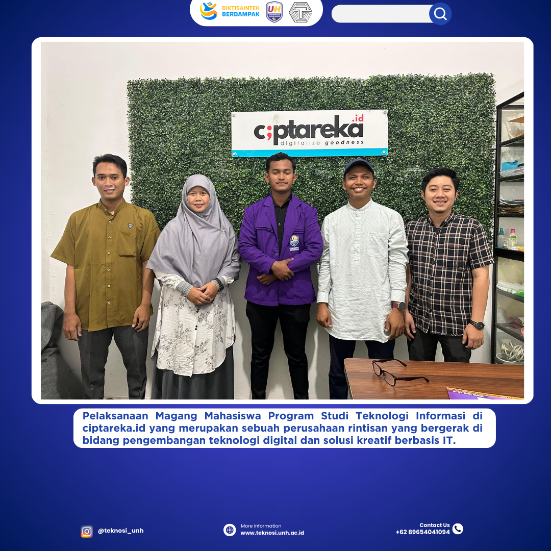 Pelaksanaan Magang Mahasiswa Program Studi Teknologi Informasi di ciptareka.id
