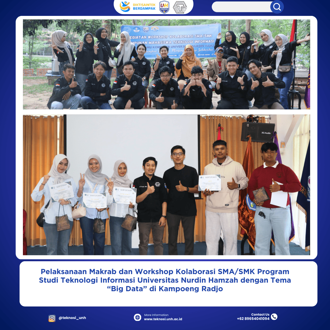 Prodi Teknologi Informasi Universitas Nurdin Hamzah Sukses Gelar Makrab & Workshop Kolaborasi SMA/SMK Bertema Big Data di Kampoeng Radja Kota Jambi