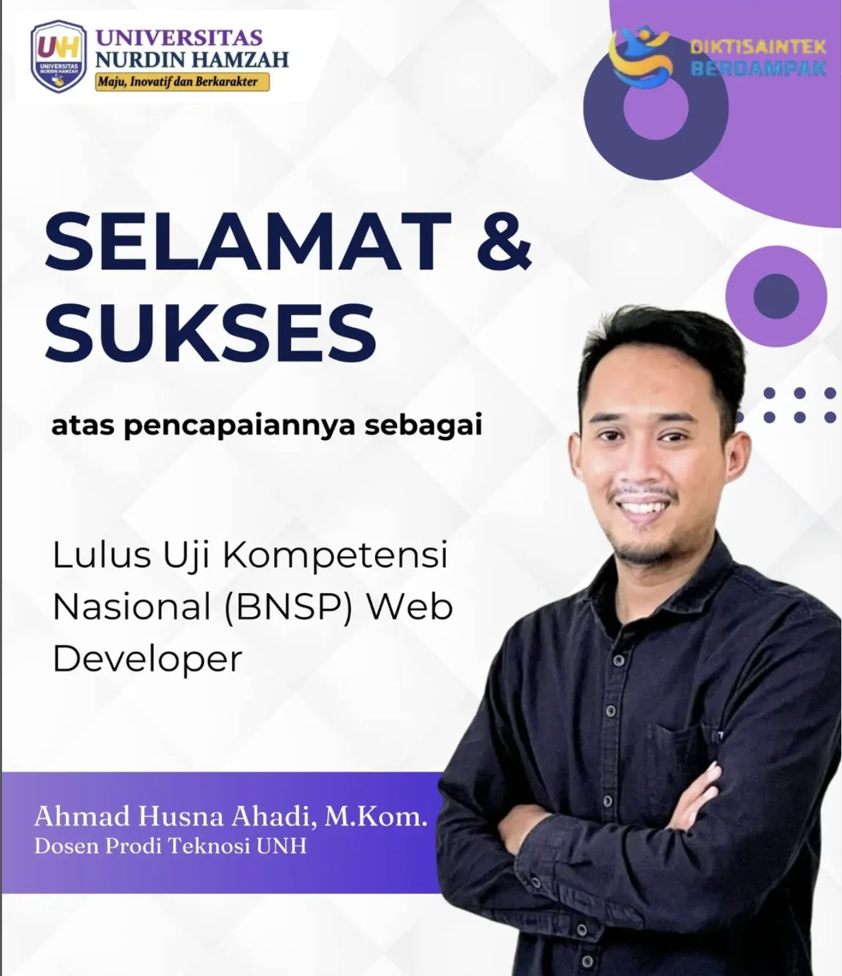 Dosen Prodi Teknosi UNH Lolos Uji Kompetensi Kategori Web Developer Profesional oleh BNSP Tahun 2025